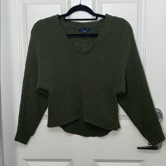 American Eagle Outfitters Knit Sweater Olive Green - Picture 7 of 8
